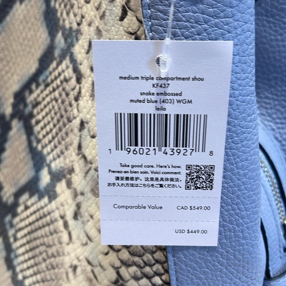 Kate Spade Leila Medium Triple Compartment Shoulder Tote
snake
muted blue
NWT - Picture 7 of 16